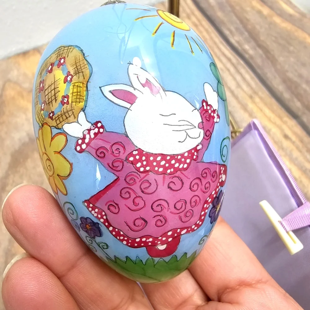 Pier 1 Imports Li Bien Henry Bunny Easter Egg Glass Ornament Handpainted 2020